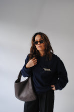 Load image into Gallery viewer, the daily dose. Crewneck Sweatshirt in Navy Blue
