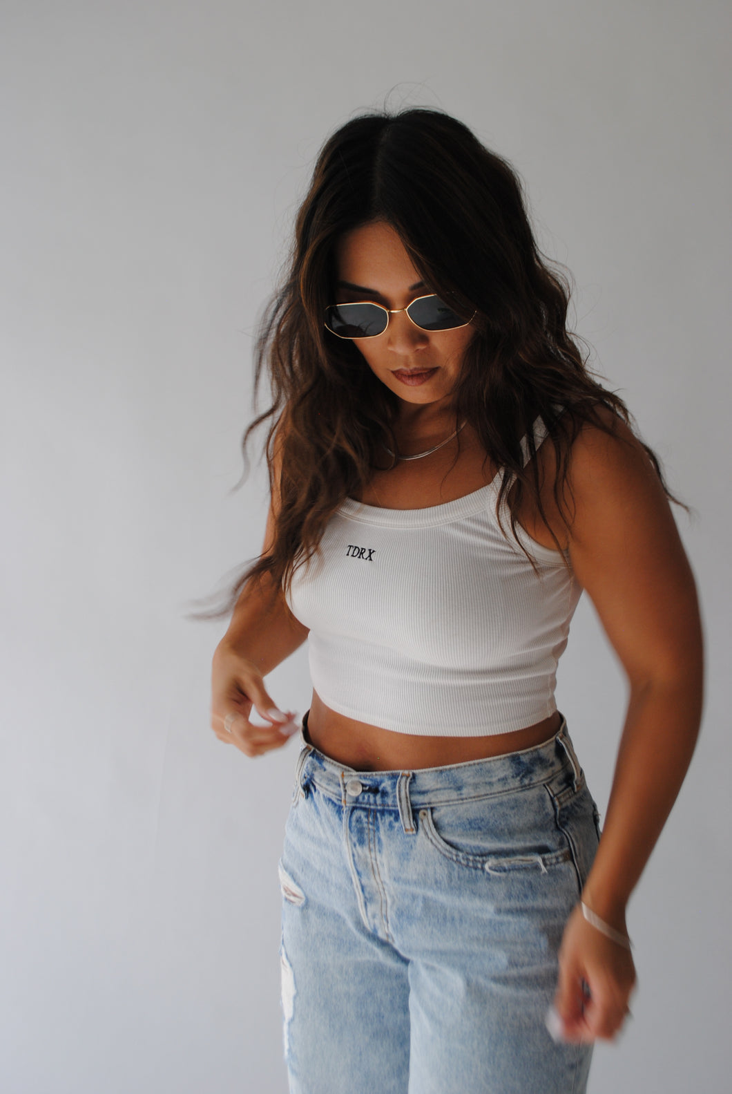 TDRX Cropped Tank in White