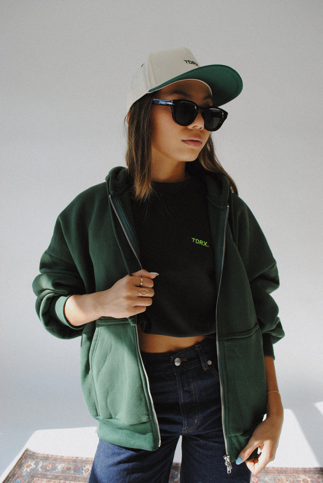 TDRX. Logo Tee in Black/Neon Green