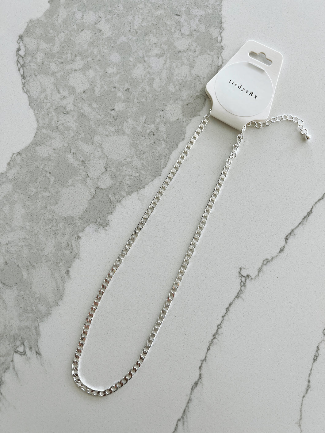 Silver Curb Chain Necklace