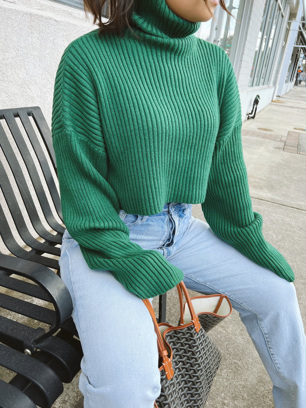 Perfectly Pine Cropped Sweater