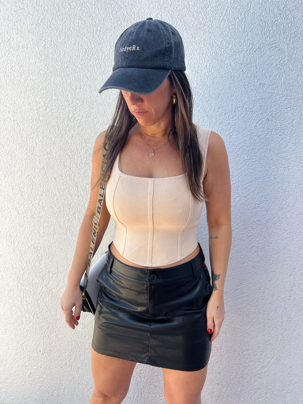 Uptown Faux Leather Mini Skirt